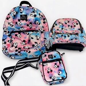 Disney Mickey Mouse Tie-Dye Pink & Blue Kids Bag Set